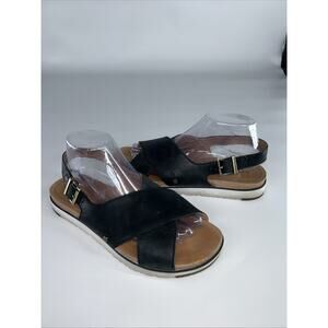 UGG Women's Kamile Black Leather Sandals Size 9